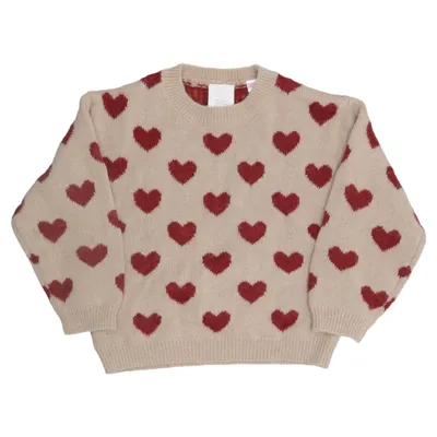 Trui (Beige, Rood) van Zara Acryl, Polyamide, Wol