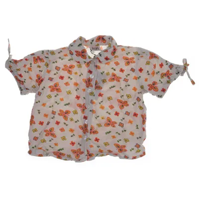 Kortärmad skjorta (Beige, Flerfärgad) från Children H&M Department Bomull, Linne