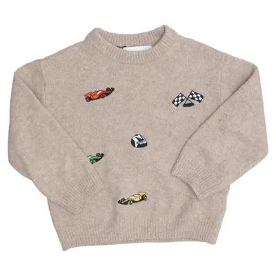 Sweater (Beige, Multicolored) from Zara Acrylic, Elastane, Polyester