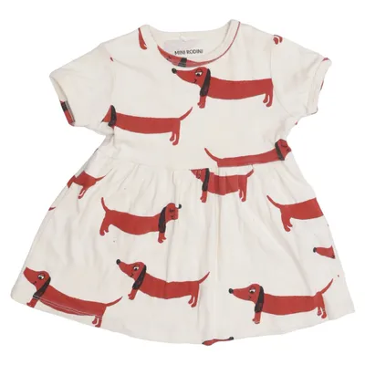Dress (Beige, Red) from Mini Rodini Cotton