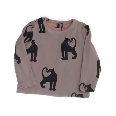 Långärmad t-shirt (Beige, Svart) från Mini Rodini Elastan, Ekologisk bomull