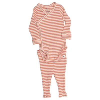 Set (Orange, White) from Lindex Baby Cotton, Elastane