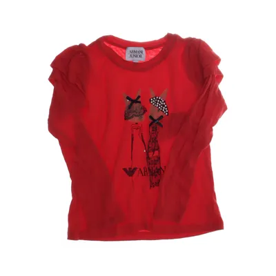 Långärmad t-shirt (Röd) från Armani Junior Elastan, Viskos