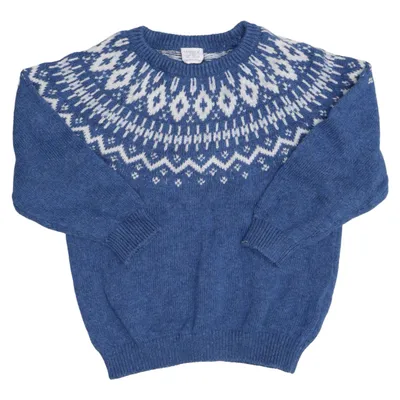 Sweater (Blå, Hvid) fra Lindex Kids Bomuld, Polyamid, Uld