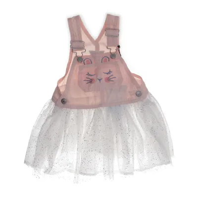 Hängselklänning (Vit, Rosa) från OshKosh B'gosh Bomull, Polyester