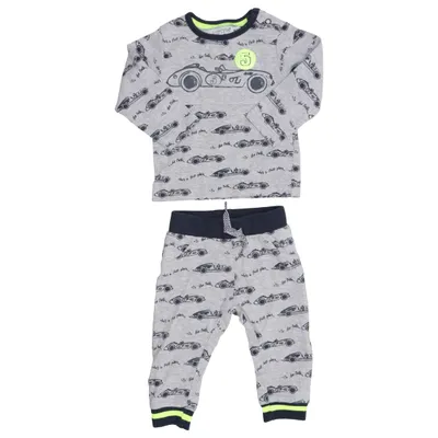 Pyjama (Grijs, Blauw, Geel) van Dirkje Katoen, Polyester
