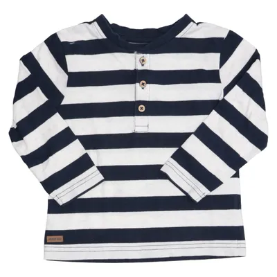 Henley shirt (Blue, White) from Topomini Cotton, Polyester