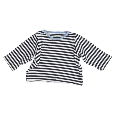 Langærmet t-shirt (Sort, Hvid) fra Okker-Gokker Elastan, Økologisk bomuld