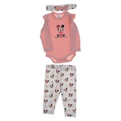 Set (Vit, Flerfärgad, Rosa) från Disney Baby Ekologisk bomull, Elastan