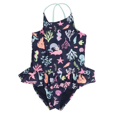 Swimsuit (Blue, Multicolored) from H&M Elastane, Polyester