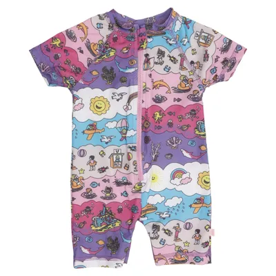 Sonnenschutzkleidung (Blau, Pink, Lila) von Småfolk Elasthan, Polyester