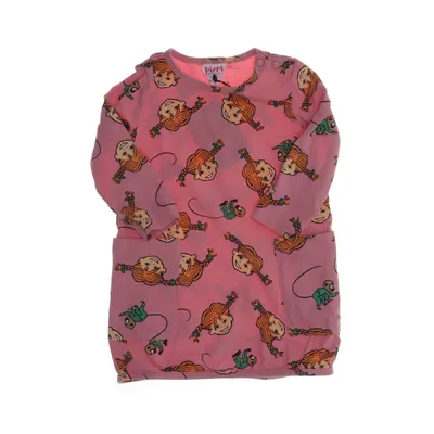 Jurk (Roze, Meerkleurig) van Pippi Långstrump Elastaan, Organisch katoen