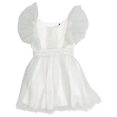 Flower girl dress (Green, White) from Abel & Lula Cotton, Polyamide, Polyester