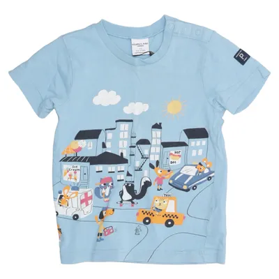 T-shirt (Blue, Multicolored) from Polarn O. Pyret Organic cotton