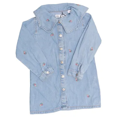 Robe en jean (Bleu, Multicolore) de Zara Coton