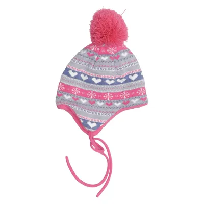 Bonnet à pompon (Rose, Gris) de Coolclub