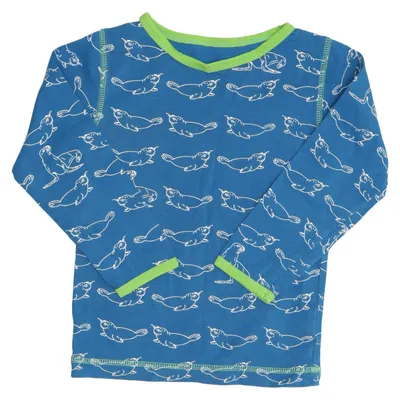Long sleeve T-shirt (Blue) from Snoozy Cotton, Elastane