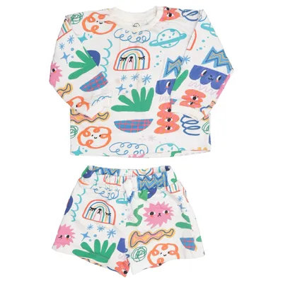 Loungewear (Wit, Meerkleurig) van H&M x Liunic Katoen
