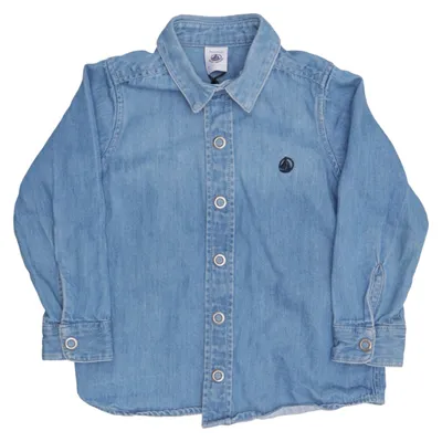 Denim blouse (Blauw) van Petit Bateau Katoen