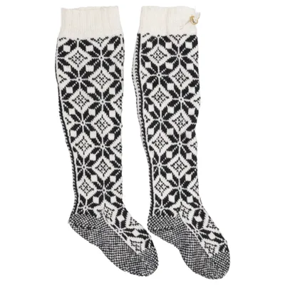 Knit socks (Black, White) from Selbu