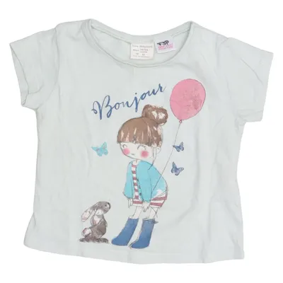 T-shirt (Blue, Multicolored) from Zara BabyGirl Cotton
