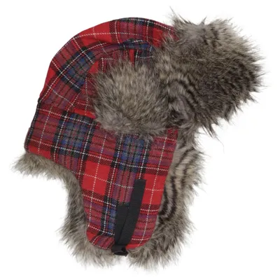 Trapper hat (Red, Gray, Multicolored) from DeVal Acrylic, Polyester, Wool