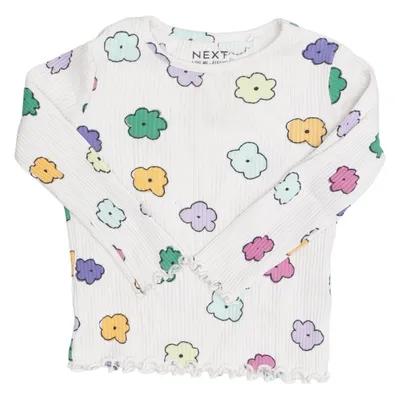T-shirt à manches longues (Blanc, Multicolore) de Next Coton, Élasthane