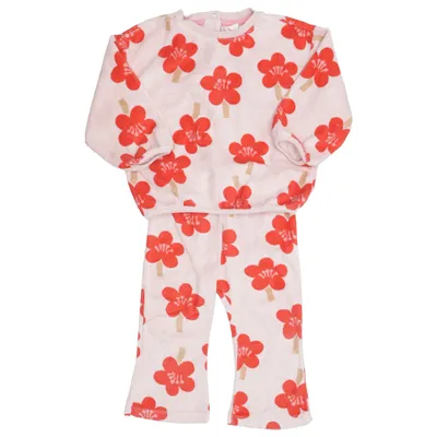 Pyjama (Rose, Rouge) de Hema Coton biologique, Polyester