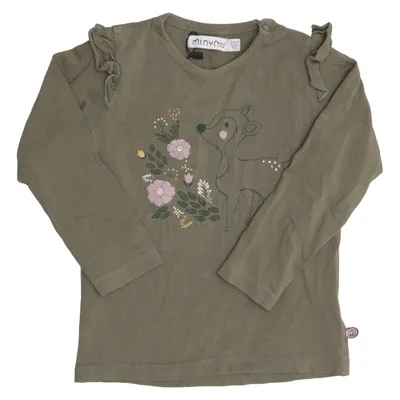 Long sleeve T-shirt (Green) from Minymo Cotton, Elastane