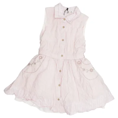 Dress (Pink) from Moonstar Cotton, Linen, Polyester, Viscose