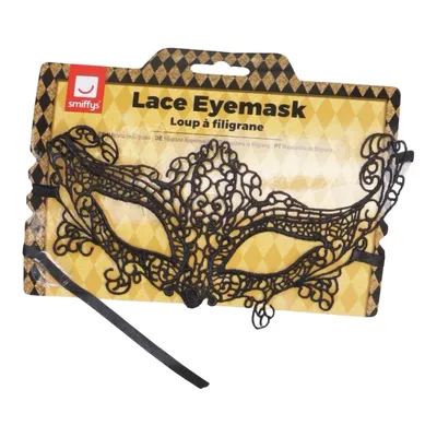 Masquerade-masker (Zwart) van Smiffys