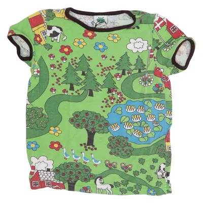 T-shirt (Green, Multicolored) from Småfolk Cotton, Elastane, Modal