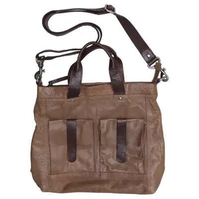 Sac à bandoulière (Beige, Marron) de Spikes & Sparrow Coton, Cuir, Polyester