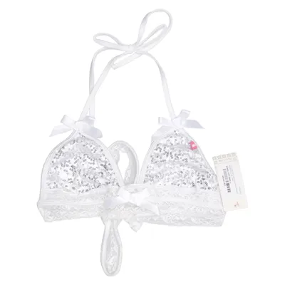 Bralette (Vit, Silverfärgad) från Doll Elastan, Polyamid