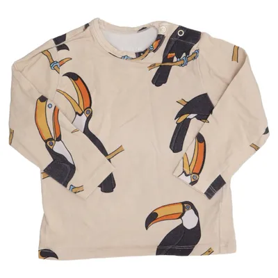 Langærmet t-shirt (Beige, Flerfarvet) fra The Striped Cat Elastan, Økologisk bomuld