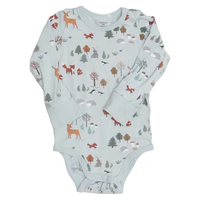Romper (Blauw, Meerkleurig) van Lindex Baby Katoen, Elastaan
