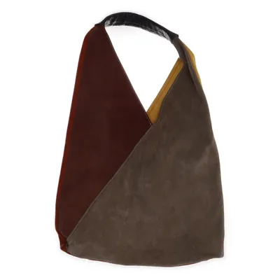 Handbag (Orange, Multicolored) Suede