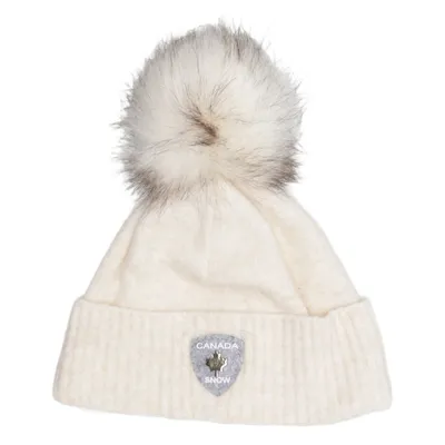Bobble hat (Beige) from Canada Snow Acrylic, Elastane, Polyamide, Viscose, Wool