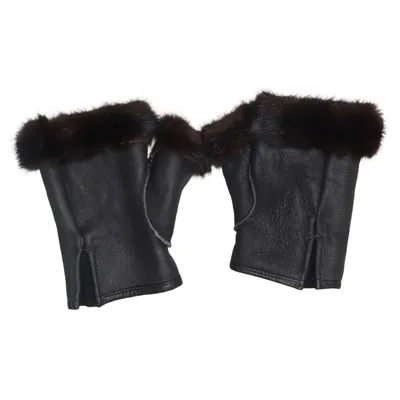 Fingerless gloves (Black, Brown)
