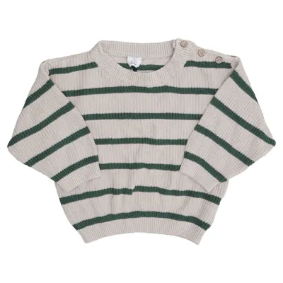 Sweater (Beige, Green) from Polarn O. Pyret Organic cotton