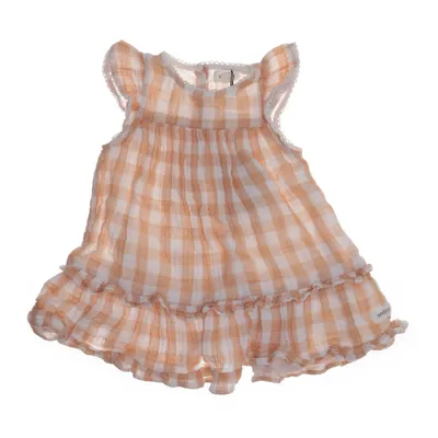 Klänning (Orange, Vit) från Newbie by KappAhl Ekologisk bomull