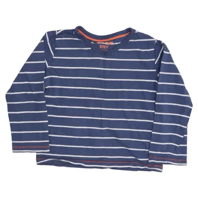 Langærmet t-shirt (Blå, Hvid) fra Hema Bomuld