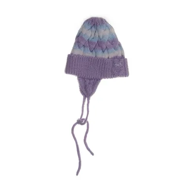 Trapper hat (Purple, Multicolored) Wool, Acrylic