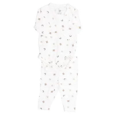 Ensemble (Blanc, Marron) de ICA Élasthane, Coton biologique
