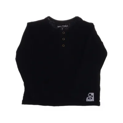 Henley shirt (Zwart) van Mini Rodini Organisch katoen, Elastaan