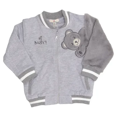 Bomberjack (Grijs, Wit) van Mini Mini Katoen, Viscose
