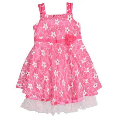 Dress (Pink, White) from Rare Editions Polyamide, Polyester
