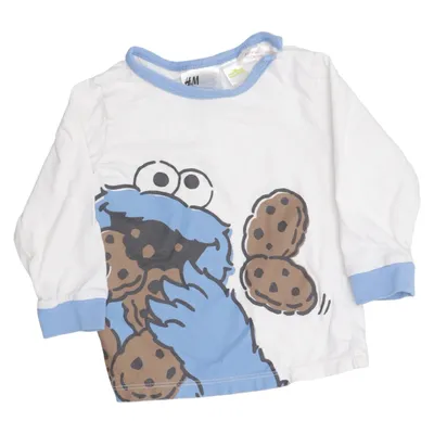 Lange mouwen shirt (Wit, Blauw) van Sesame Street x H&M Katoen