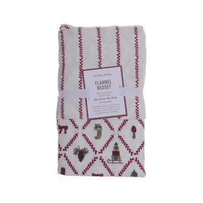 Dekbedset (Wit, Rood, Groen) Katoen