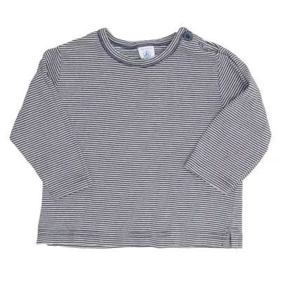 Long sleeve T-shirt (Gray, White) from Petit Bateau Cotton